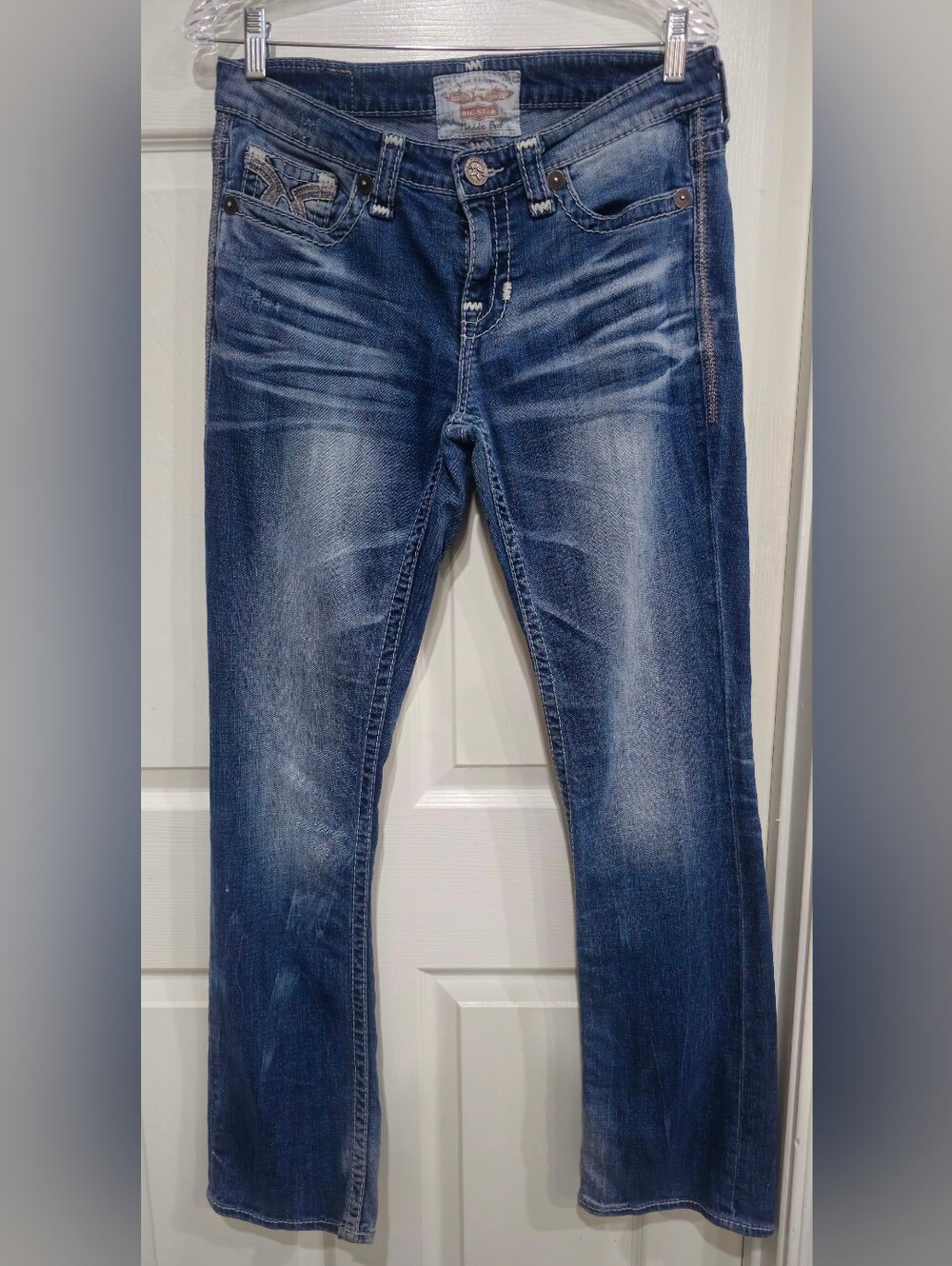 Big Star Women's Indigo Bootcut Jeans with Faded Whiskering